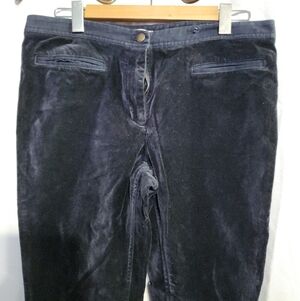 leifsdottir Navy Plush Velvet Trousers